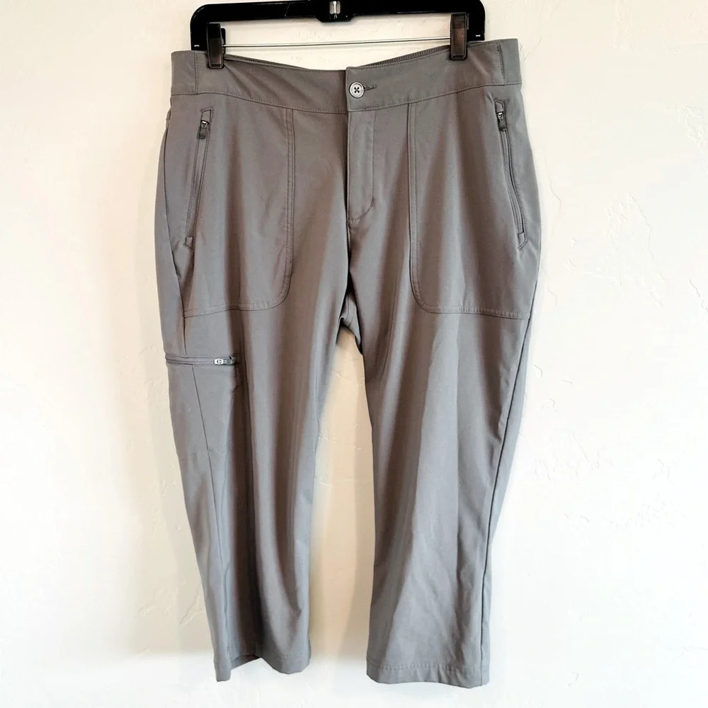 Columbia Omni Pants Outdoor Lightweight Cropped Performance Wear Gray SZ 14 - Picture 4 of 16